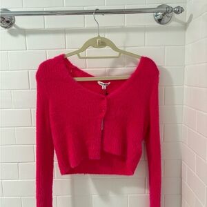 Steve Madden Hot Pink Fuzzy Sweater